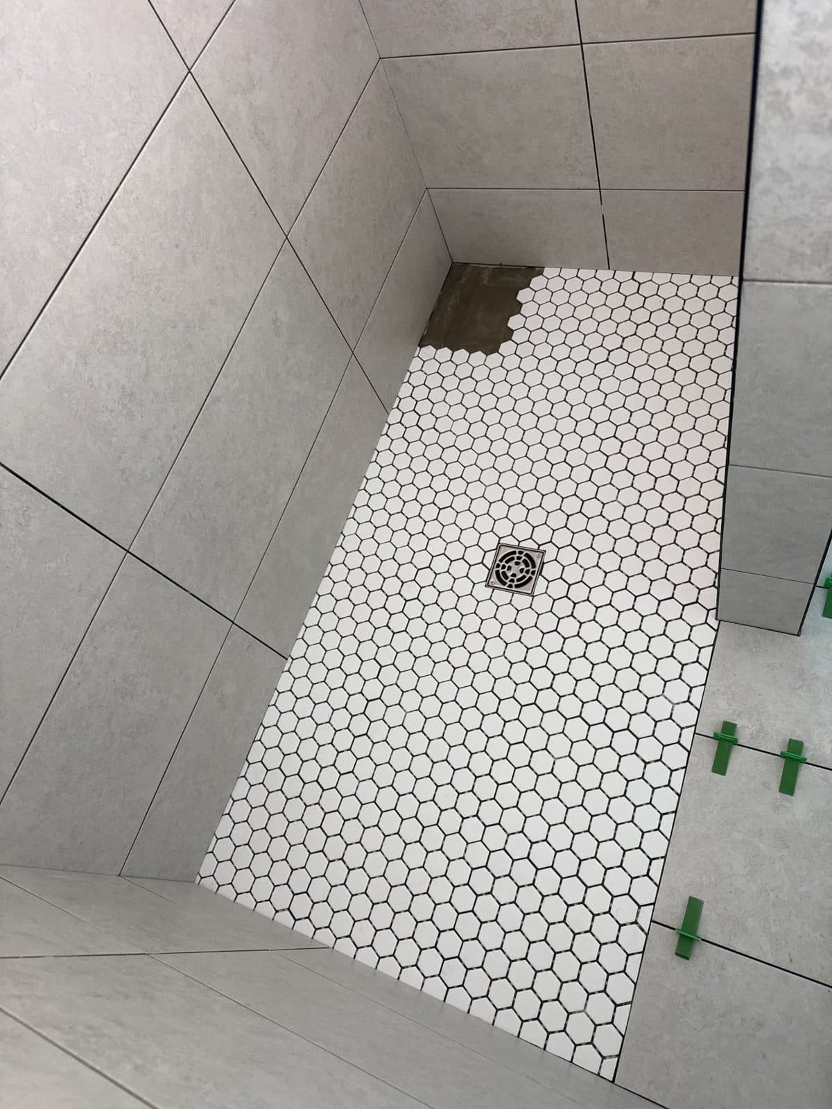 Shower Floor · Hex Mosaic