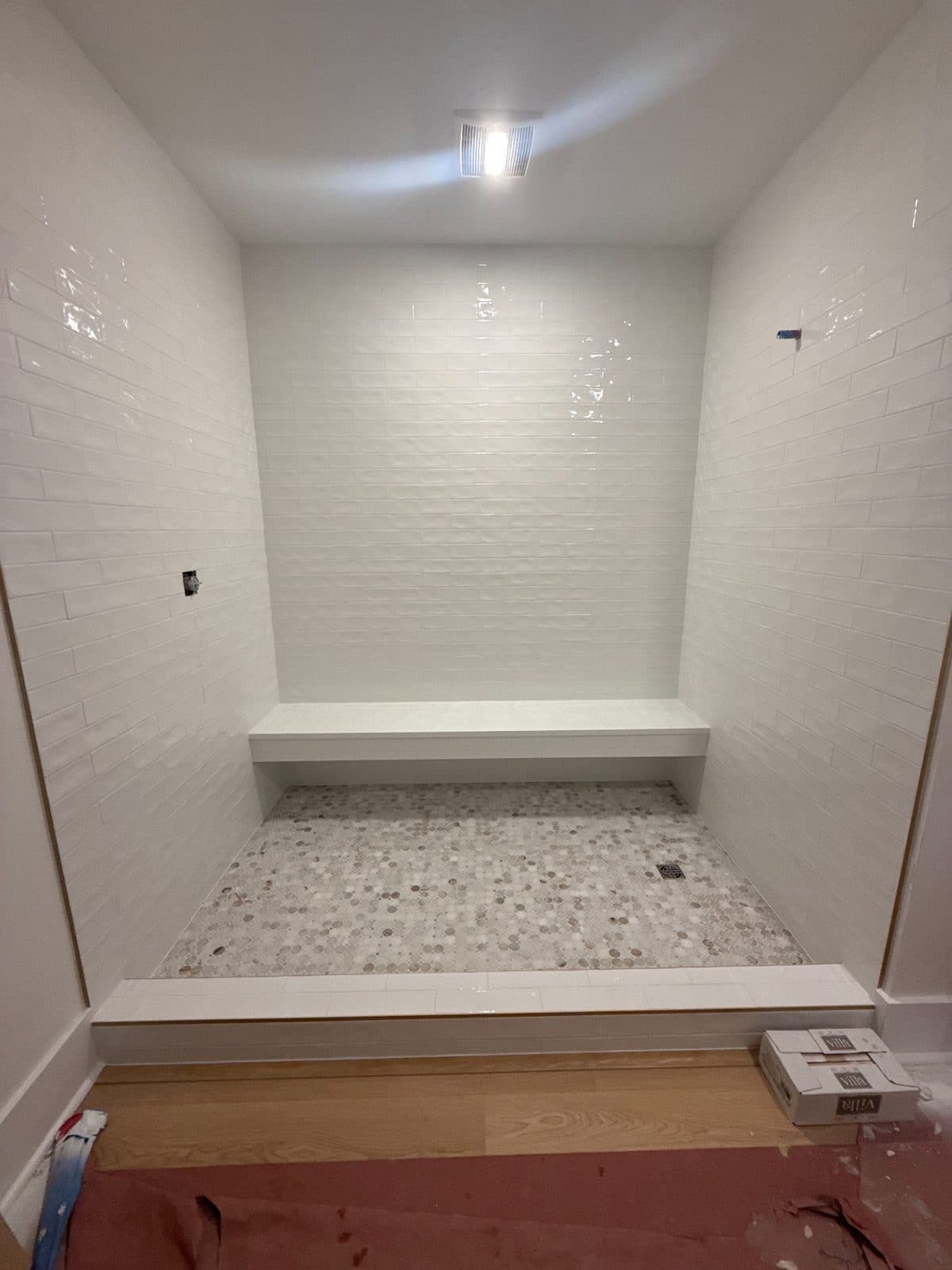 Walk-In Shower · Subway Tile & Bench
